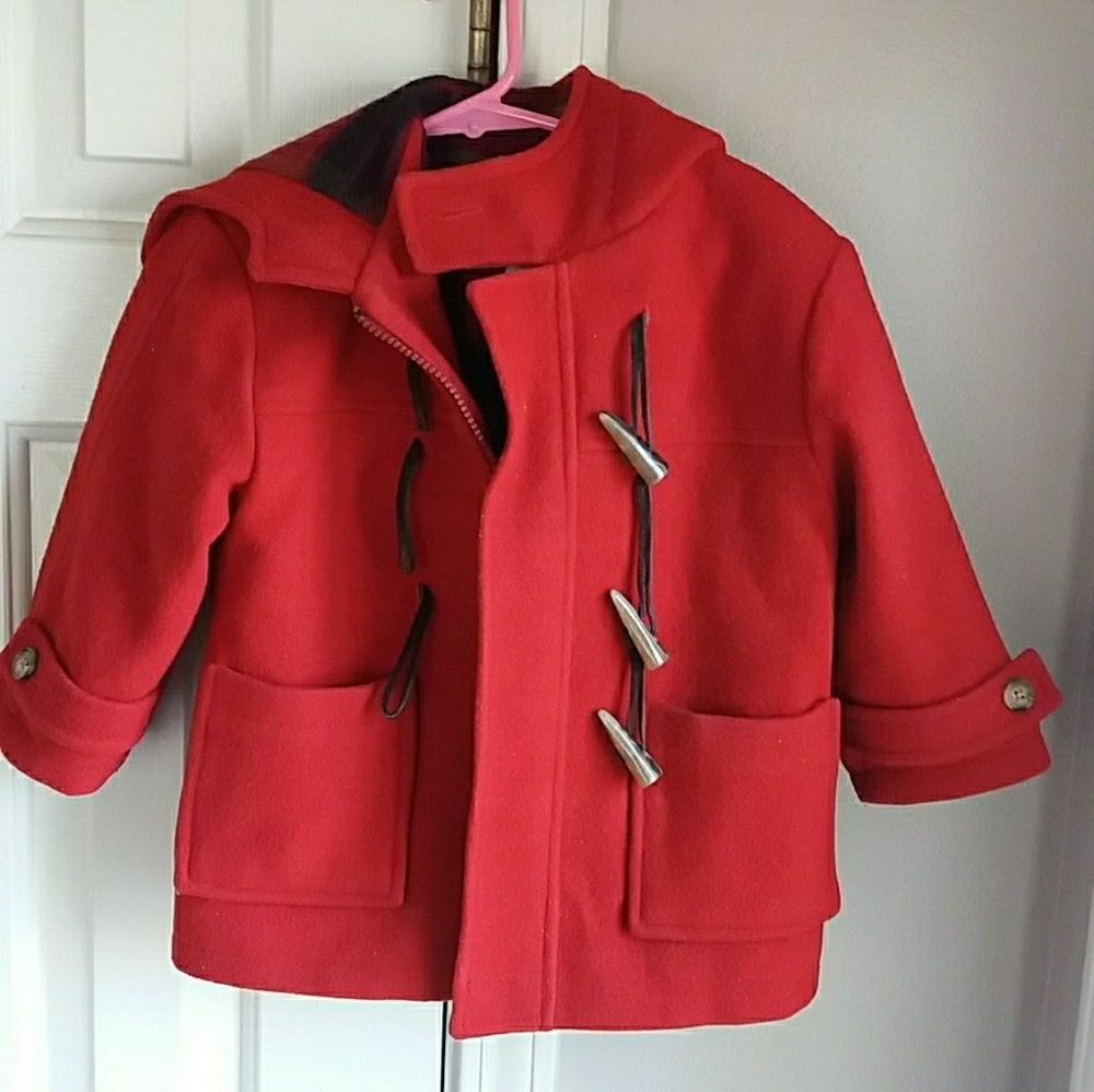 Talbot kids wool blend coat Sz 2 Red